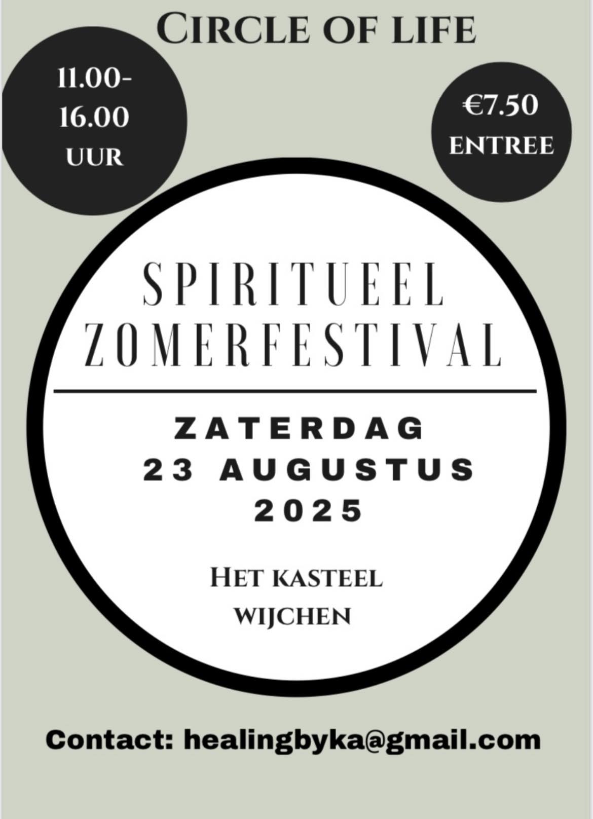 Spiritueel Zomerfestival 23 augustus 2025, Kasteel Wijchen Spiritueel Zomerfestival 23 augustus 2025, Kasteel Wijchen